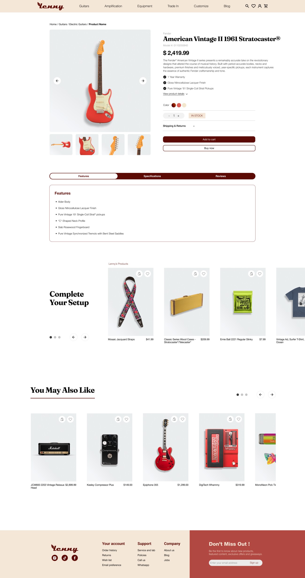 Lenny Guitar Shop product page